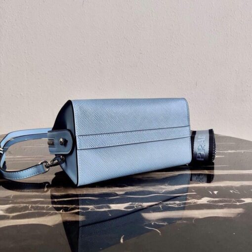 Replica Prada 1BA269 Saffiano Leather Prada Monochrome Bag Blue 3