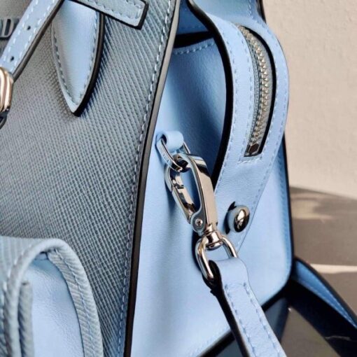 Replica Prada 1BA269 Saffiano Leather Prada Monochrome Bag Blue 5