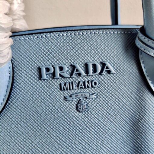 Replica Prada 1BA269 Saffiano Leather Prada Monochrome Bag Blue 6