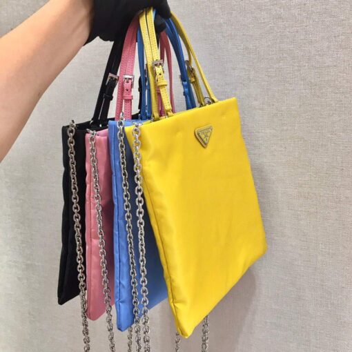 Replica Prada 1BA252 Nylon Handbag Yellow 9