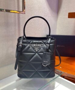 Replica Prada 1BA212 Medium Saffiano Leather Prada Panier Bag in Black