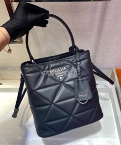 Replica Prada 1BA212 Medium Saffiano Leather Prada Panier Bag in Black 2