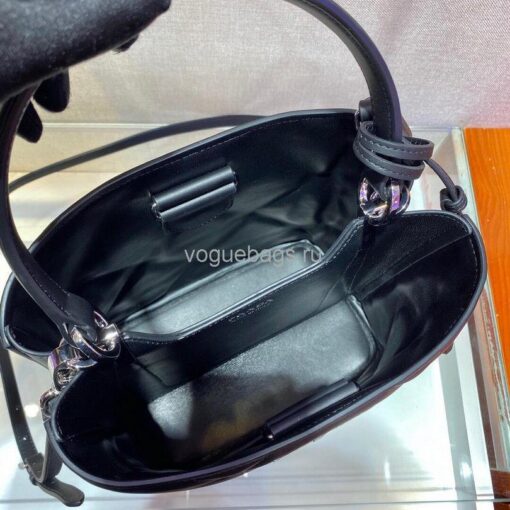 Replica Prada 1BA212 Medium Saffiano Leather Prada Panier Bag in Black 6