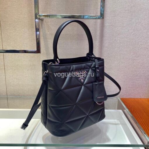 Replica Prada 1BA212 Medium Saffiano Leather Prada Panier Bag in Black 7