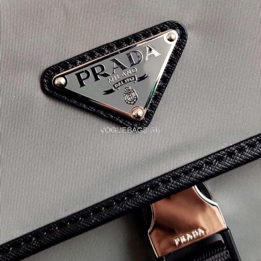 Replica Prada 2VH110 Nylon Cross Body Bag Gray 3