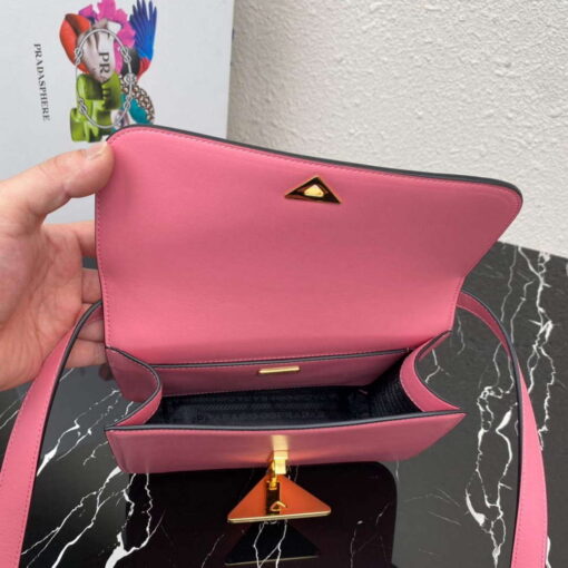 Replica Prada 1BD320 Prada Emblème Saffiano Shoulder Bag Pink 7