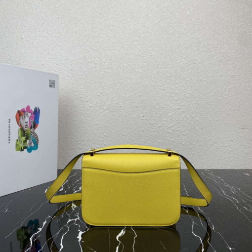 Replica Prada 1BD320 Prada Emblème Saffiano Shoulder Bag Yellow