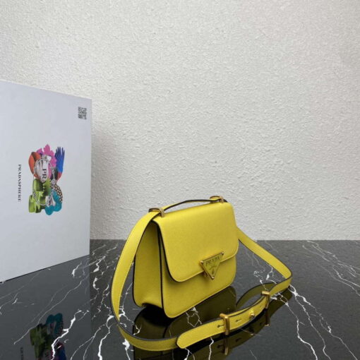 Replica Prada 1BD320 Prada Emblème Saffiano Shoulder Bag Yellow 2