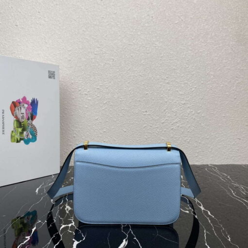 Replica Prada 1BD320 Prada Emblème Saffiano Shoulder Bag Light Blue