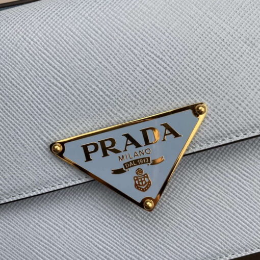 Replica Prada 1BD320 Prada Emblème Saffiano Shoulder Bag Light Blue 3