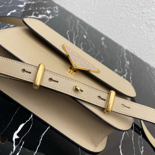 Replica Prada 1BD320 Prada Emblème Saffiano Shoulder Bag Tan 6