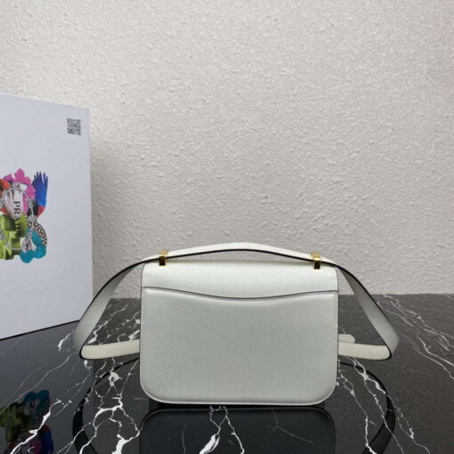 Replica Prada 1BD320 Prada Emblème Saffiano Shoulder Bag White