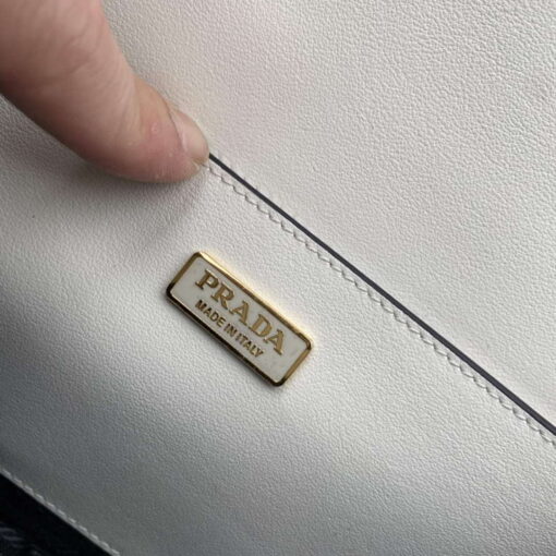 Replica Prada 1BD320 Prada Emblème Saffiano Shoulder Bag White 8