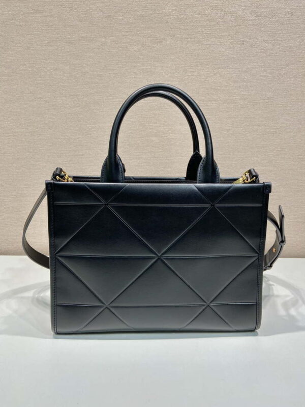 Replica Prada 1BA379 Small leather Prada Symbole bag with topstitching Black 3