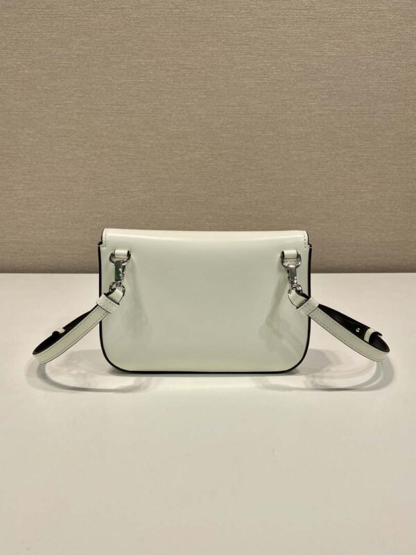 Replica Prada 2VD061 Black Brushed Leather Mini-bag With Shoulder Strap White 4