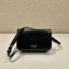 Replica Prada 2VD061 Black Brushed Leather Mini-bag With Shoulder Strap White 10