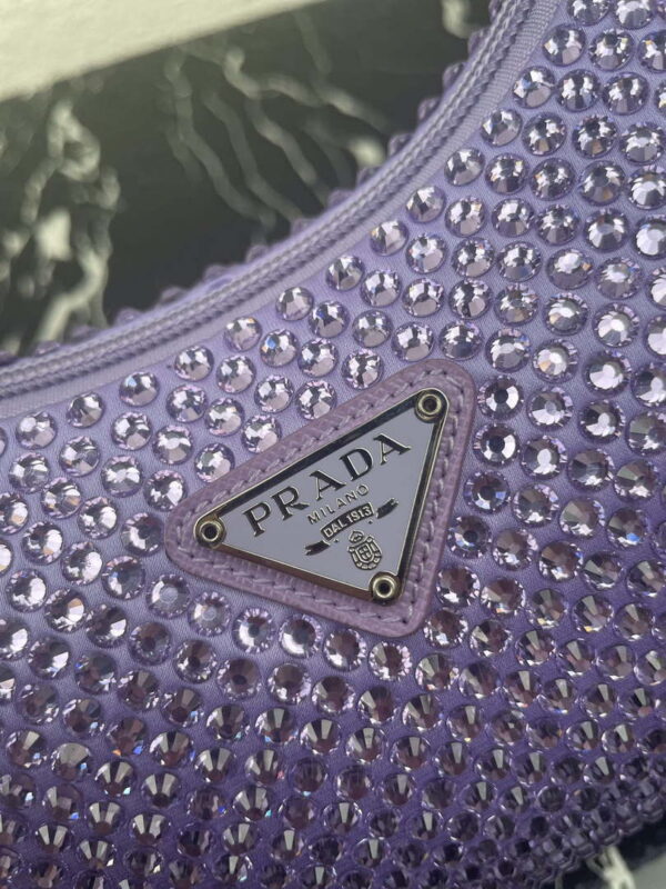 Replica Prada 1NE515 Satin mini-bag with artificial crystals Purple 3