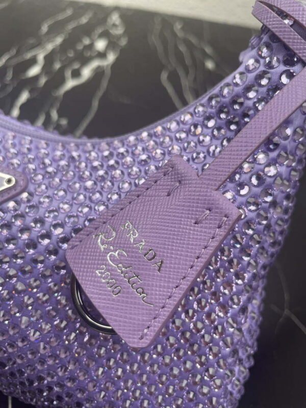 Replica Prada 1NE515 Satin mini-bag with artificial crystals Purple 4