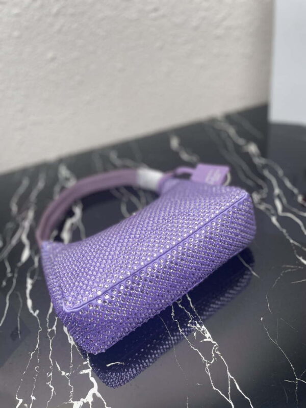 Replica Prada 1NE515 Satin mini-bag with artificial crystals Purple 5