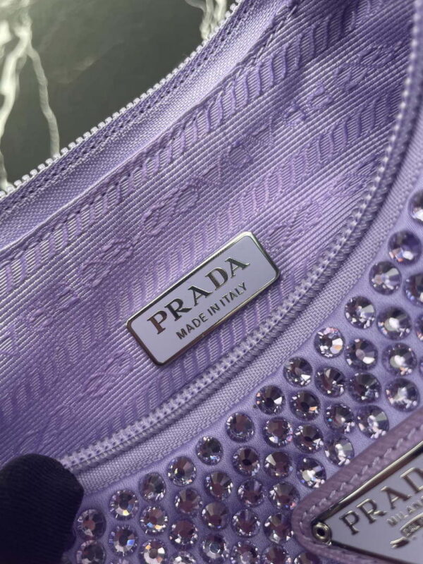 Replica Prada 1NE515 Satin mini-bag with artificial crystals Purple 8