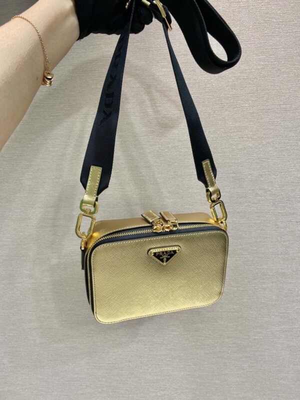 Replica Prada 2VH070 Saffiano Gold leather Prada Brique bag