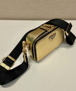 Replica Prada 2VH070 Saffiano Gold leather Prada Brique bag 2