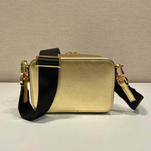 Replica Prada 2VH070 Saffiano Gold leather Prada Brique bag 3