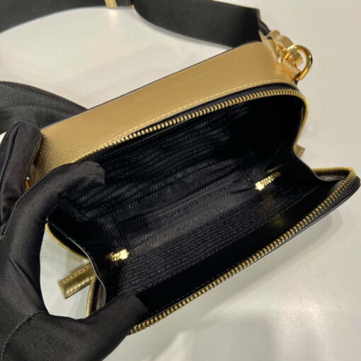 Replica Prada 2VH070 Saffiano Gold leather Prada Brique bag 7