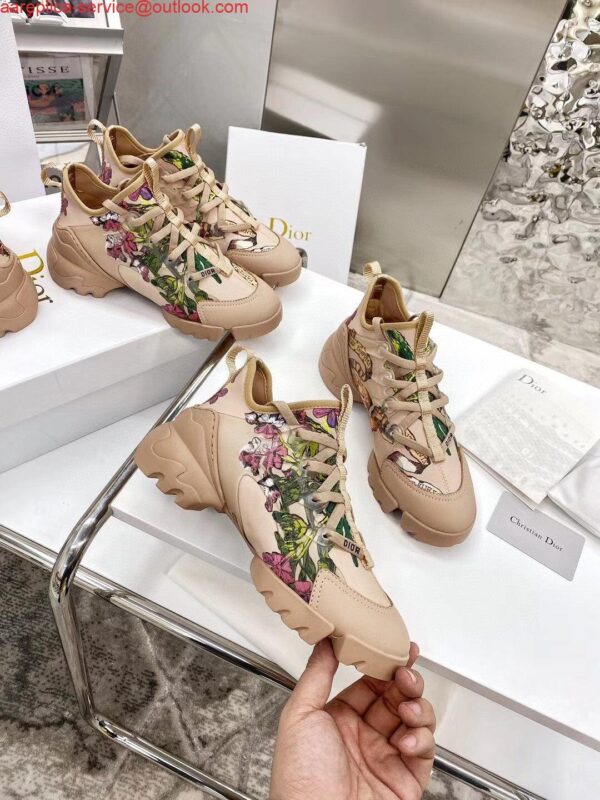 Replica Dior Women‘s SNEAKER Dior Oblique Canvas D81120 Brown and Pink