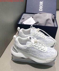 Replica Dior Men’s Women‘s D-CONNECT Sneaker Dior Printed Technical Fabric KCK302 White 2