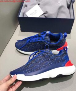 Replica Dior Men’s Women‘s D-CONNECT Sneaker Dior Printed Technical Fabric KCK302 Blue 2