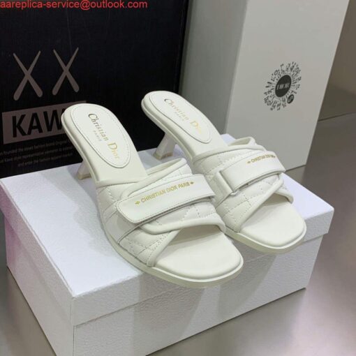 Replica Dior Women’s Shoes evolution heeled slide KCQ731CQC White