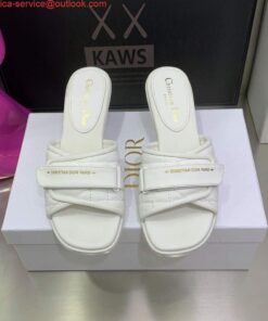 Replica Dior Women’s Shoes evolution heeled slide KCQ731CQC White 2