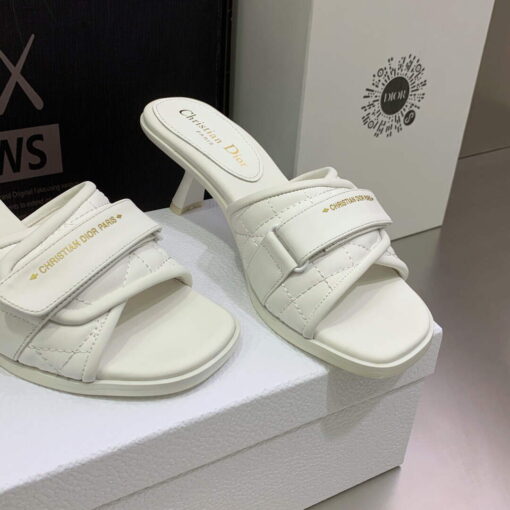 Replica Dior Women’s Shoes evolution heeled slide KCQ731CQC White 5