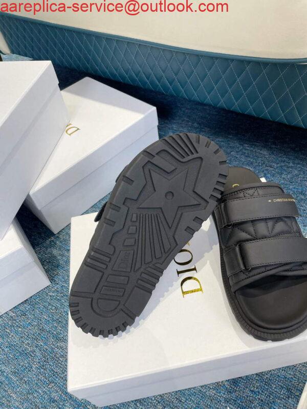 Replica Dior Women’s Shoes DIO(R) Evolution Slide Quilted Cannage KCQ716CQC Black 7