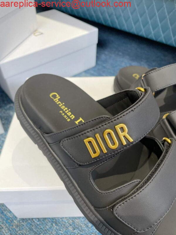 Replica Dior Women’s Shoes Dioract Slide Black Lambskin KCQ718LAB 6