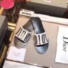 Replica Dior KCQ386 Dior 30 Montaigne Flat Thong Sandals Black Calfskin 9