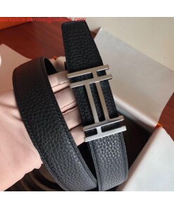 Replica Hermes H Au Carre Belt Buckle & Black 32mm Strap