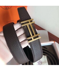 Replica Hermes H Au Carre Belt Buckle & Cafe 32mm Strap