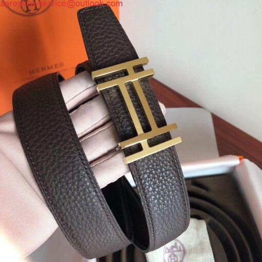 Replica Hermes H Au Carre Belt Buckle & Cafe 32mm Strap