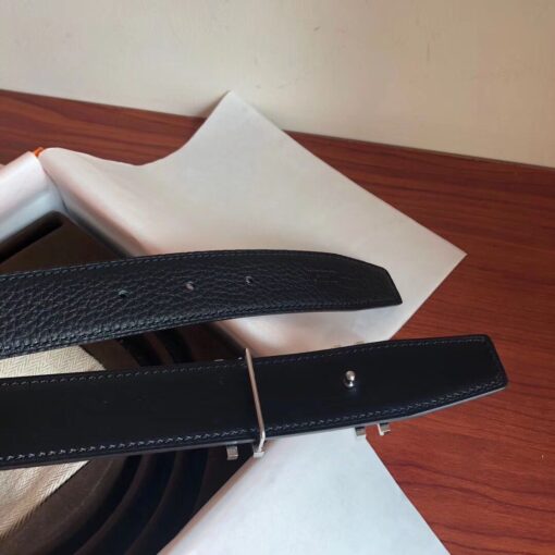 Replica Hermes H Au Carre Belt Buckle & Black 32mm Strap 4