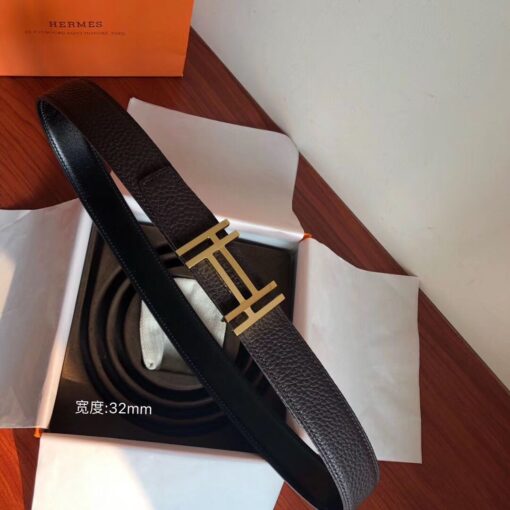 Replica Hermes H Au Carre Belt Buckle & Cafe 32mm Strap 3