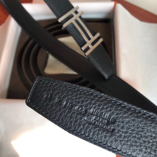 Replica Hermes H Au Carre Belt Buckle & Black 32mm Strap 5