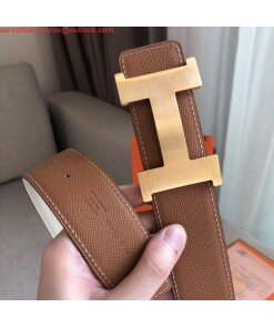 Replica Hermes Constance 2 Belt Buckle & Brown/White Epsom 42MM Strap