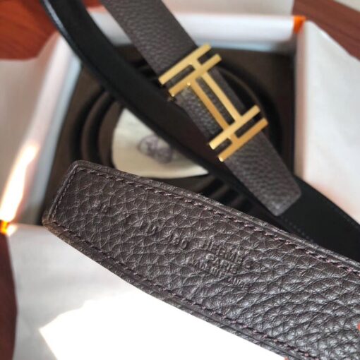 Replica Hermes H Au Carre Belt Buckle & Cafe 32mm Strap 6