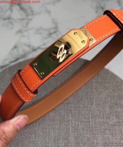 Replica Hermes Kelly 18 Belt In Orange Epsom Leather 2