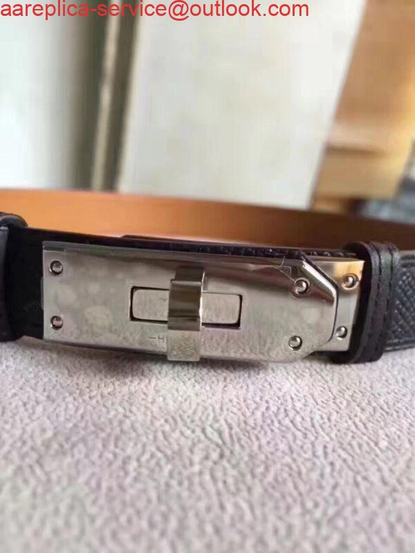 Replica Hermes Kelly 18 Belt In Black Epsom Leather 8