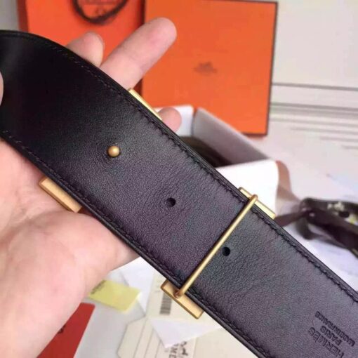 Replica Hermes H Belt Buckle & Black Epsom 32 MM Strap 3