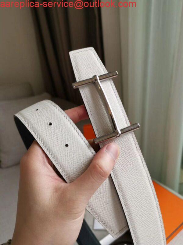 Replica Hermes H d'Ancre Reversible Belt In Black/White Epsom Leather 3