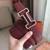 Replica Hermes H d'Ancre Reversible Belt In Sapphire/Ardoise Leather 5